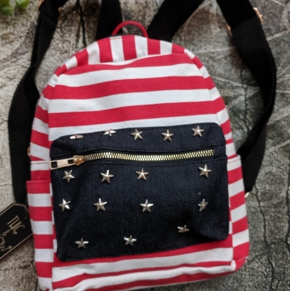 Mini Red Blue White School Kids Backpack Twig & Arrow - Picture 1 of 7